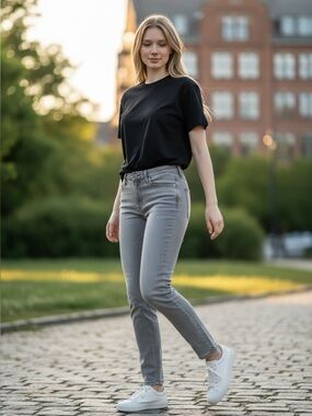 H&M‎ gray skinny pull on pants skinny jeans size 4